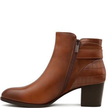 SUSST WOMENS ZIP ANKLE BOOT - TAN